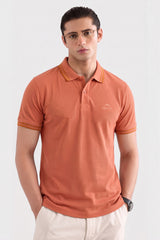 Alpine Men’s Smart Casual Cotton PQ Polo – Peach