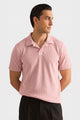 Baby Pink V Neck Knitted Polos