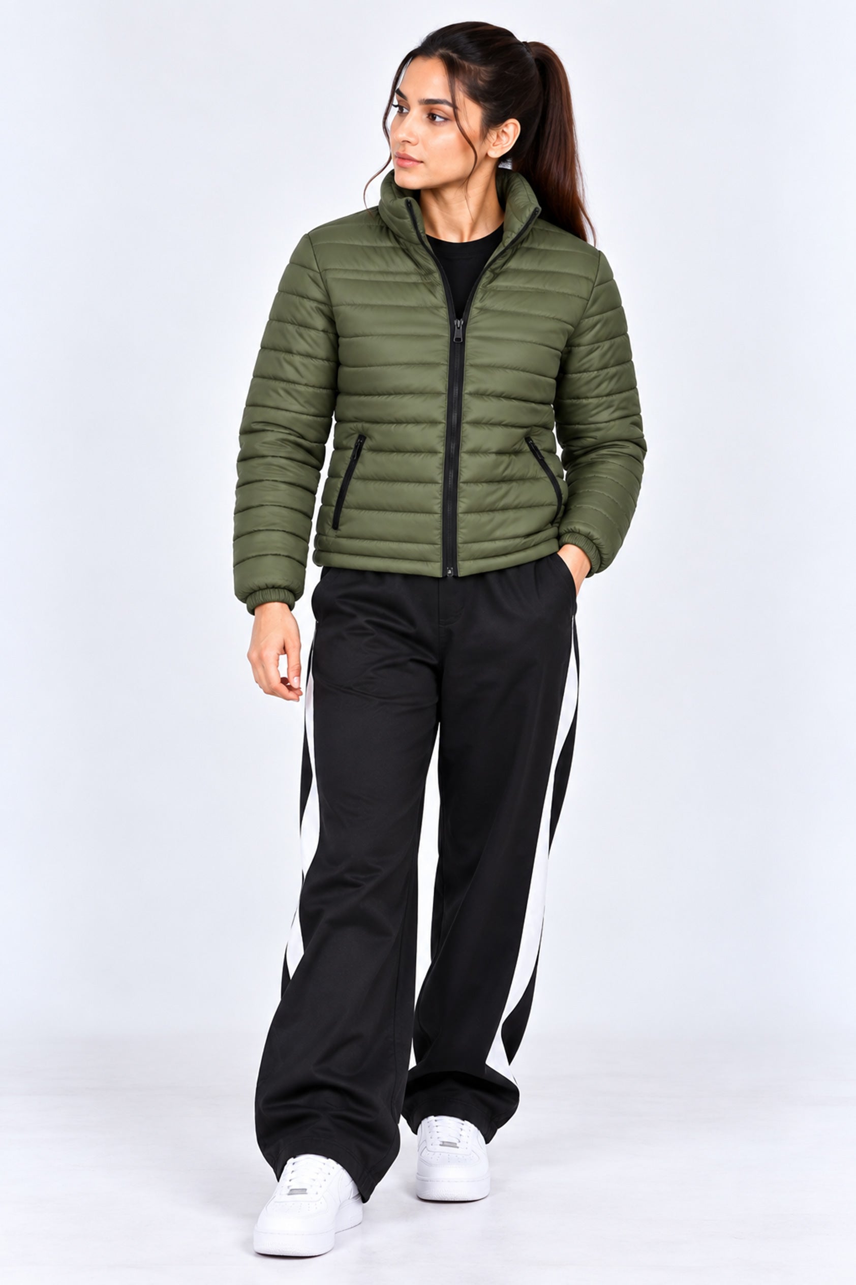 Alpine Women's Puffer Jacket Navy Olive