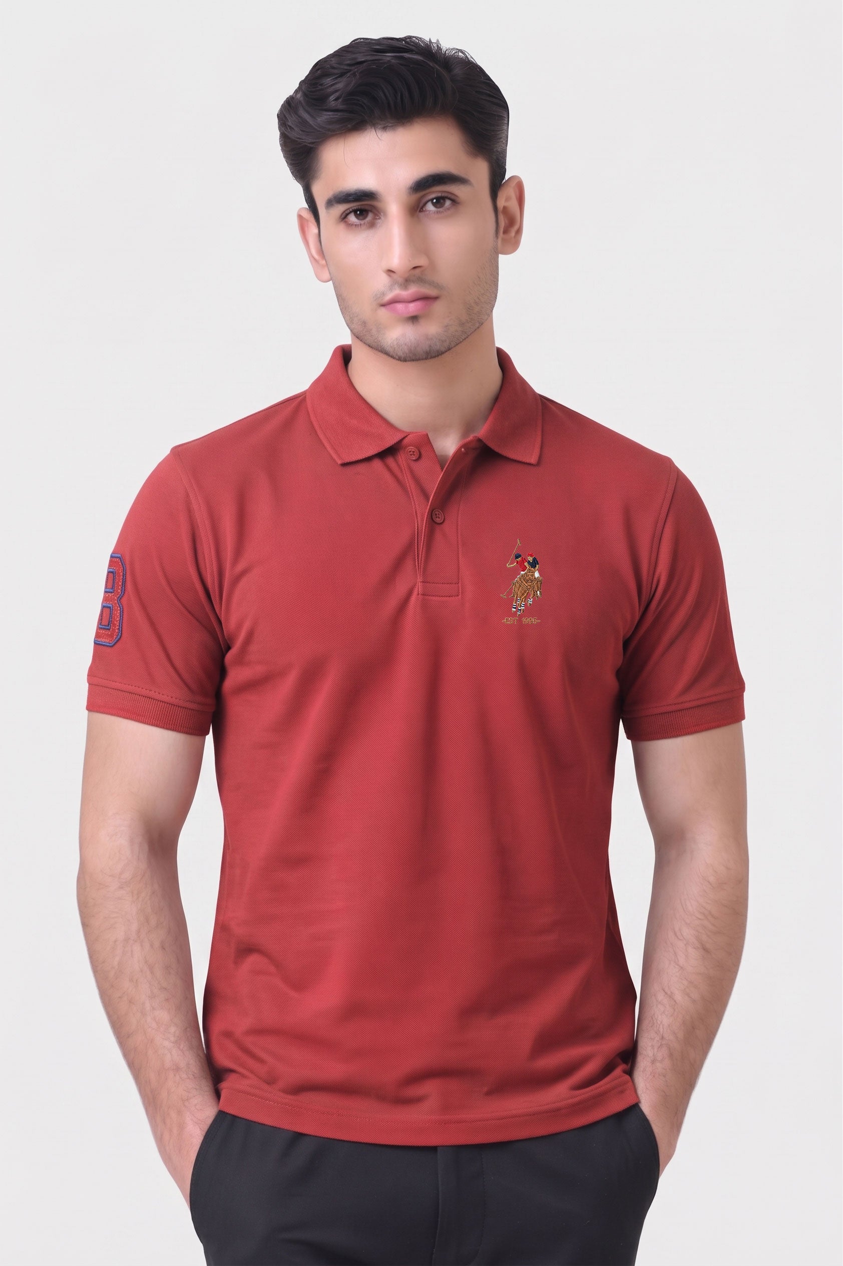 Alpine Men’s Maroon Cotton Polo Shirt – Polo Club Edition