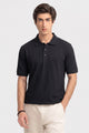 Alpine Men’s  Black Plain Cotton PQ Polo Shirt