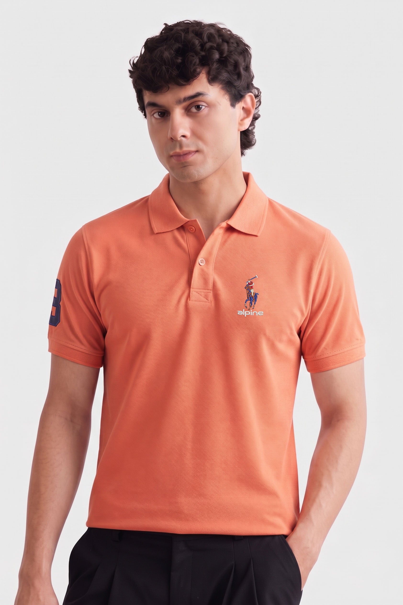 Alpine Men’s Mustard Cotton Polo – Royal Rider Edition