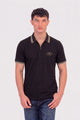Alpine Men’s Black Cotton Polo Shirt - Zip Edition