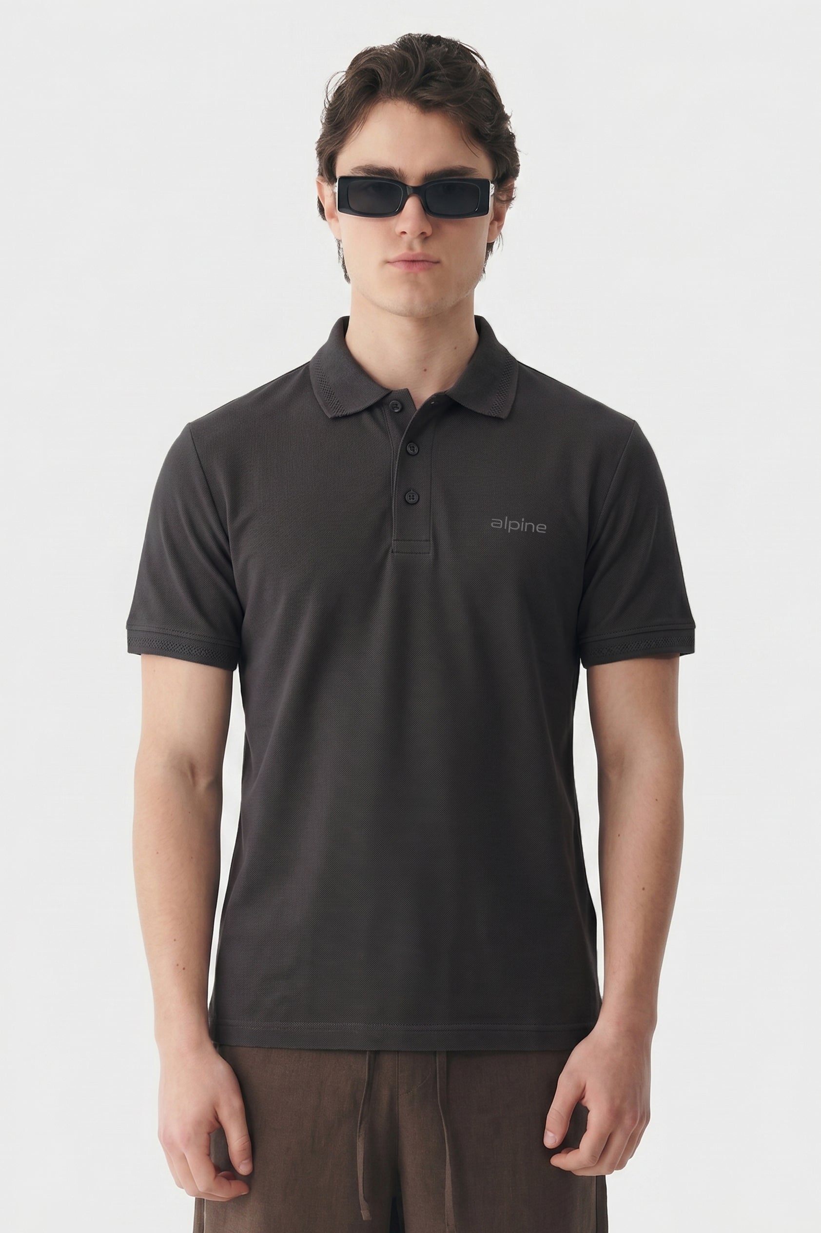 Alpine Men’s Dark Grey Essential Polo Shirt