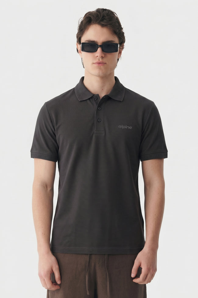 Alpine Men’s Dark Grey Essential Polo Shirt Hover Image