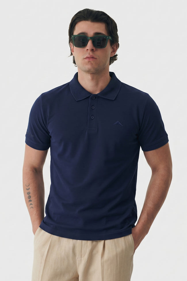Alpine Men’s Navy Blue Polo – Elite Minimal Series Hover Image