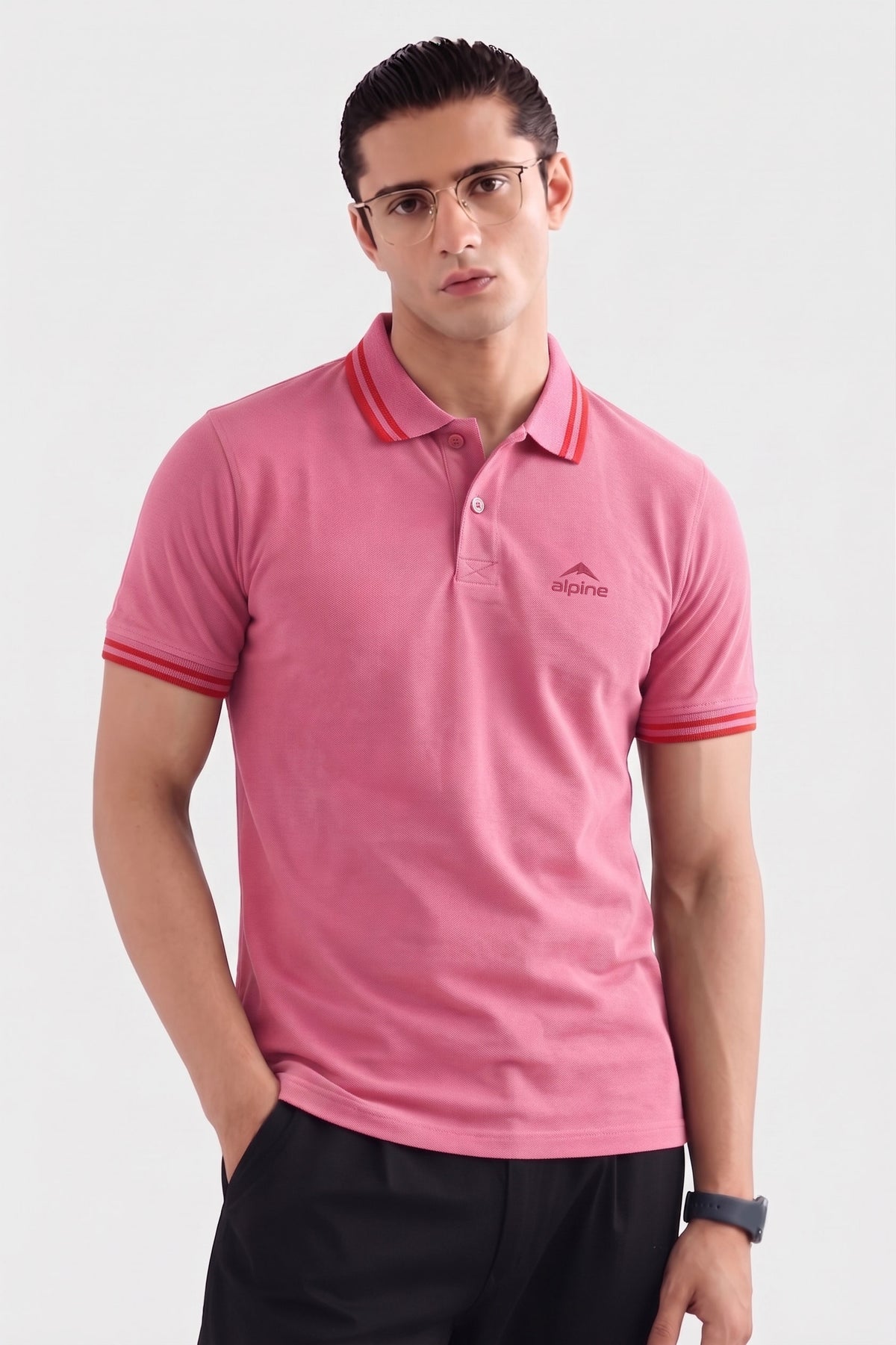 Alpine Men’s Smart Casual Cotton PQ Polo – Fuchsia