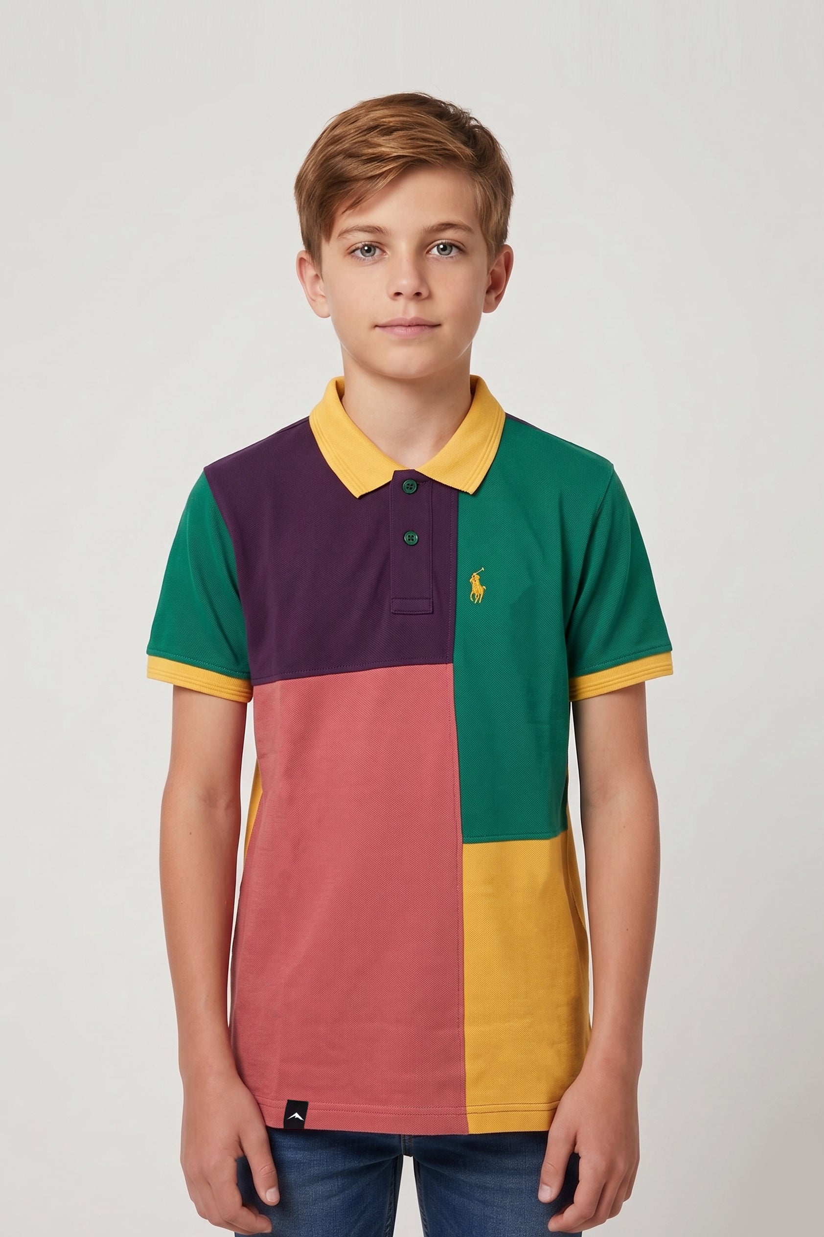 Alpine Kids Classic Polo Shirt Ash Rose – Block Edition