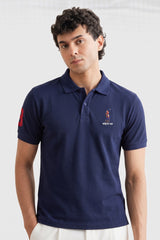 Alpine Men’s Navy Blue Cotton Polo – Royal Rider Edition