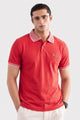 Alpine Men’s Red Cotton Polo Shirt – Contrast Collar Edition