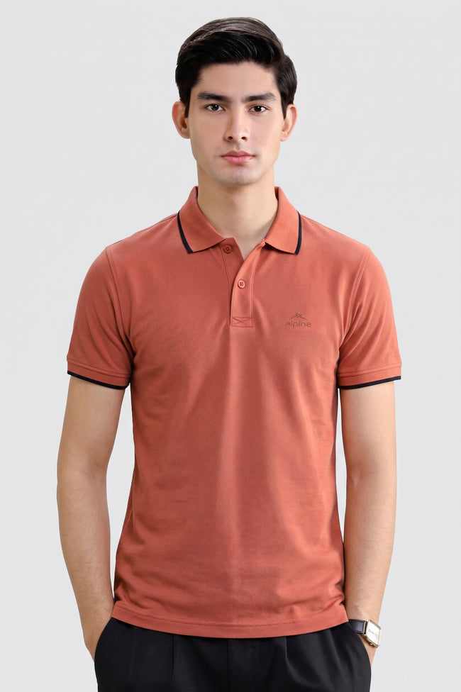 Alpine Men’s Mustard Polo Shirt – Executive Fit Hover Image