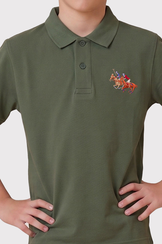 Alpine Kids Classic Polo Shirt Light Green – Premium Cotton Main Image