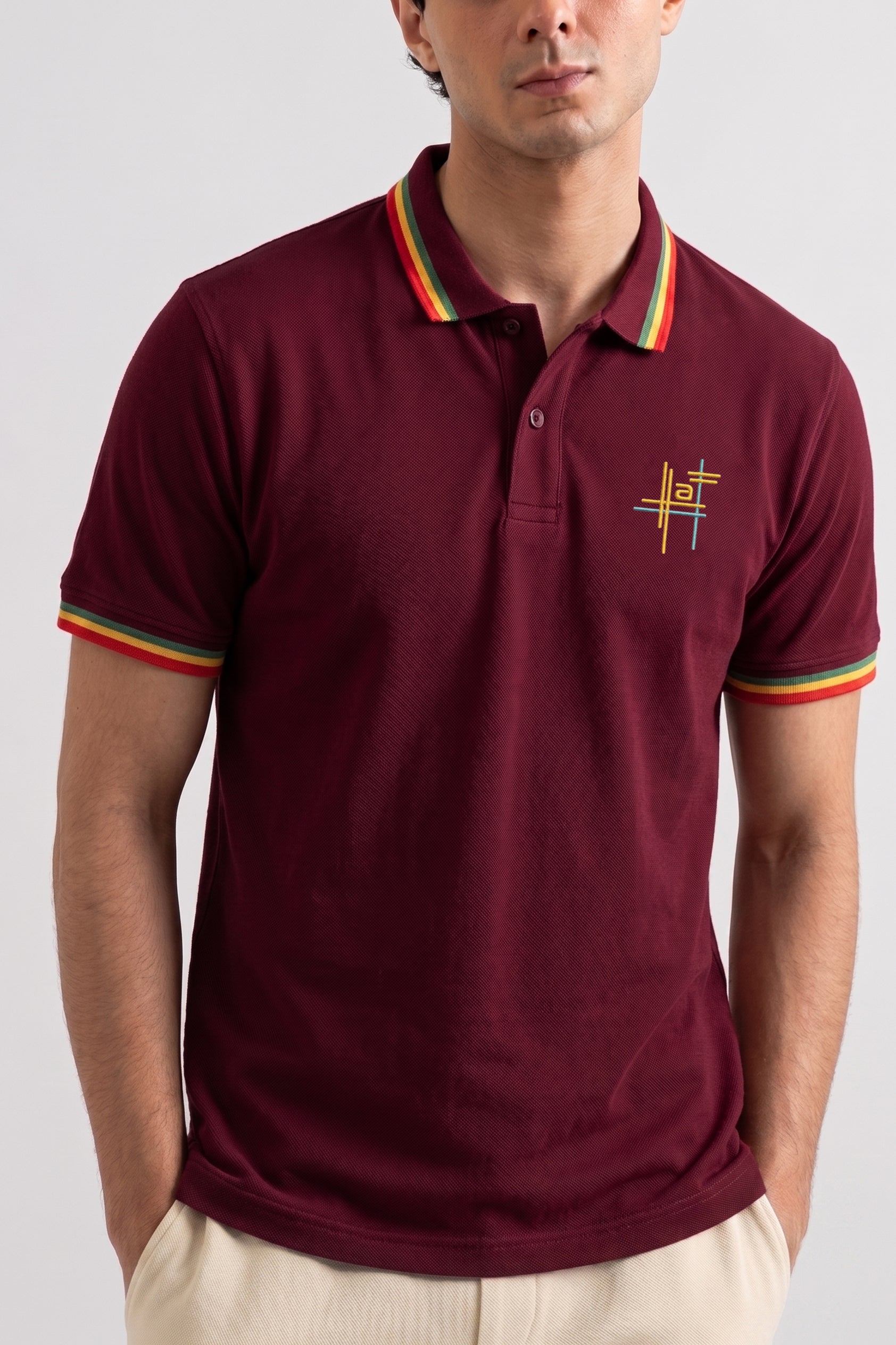 Alpine Men’s Maroon Cotton Polo Shirt - Signature Fit