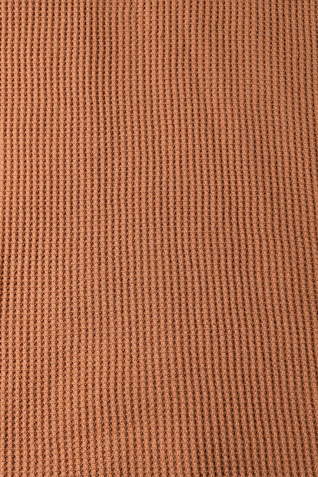 Orange V Neck Knitted Polos Main Image