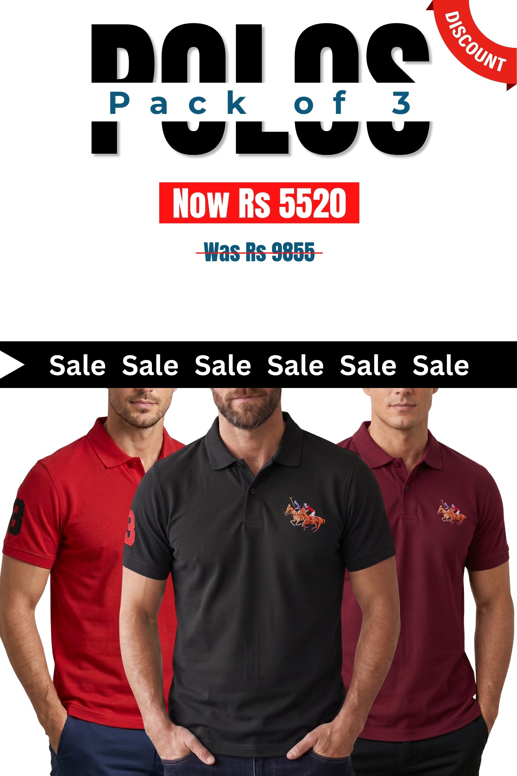 Alpine - Pro Sport Edition Polo Bundle Offer - Red, Black & Maroon