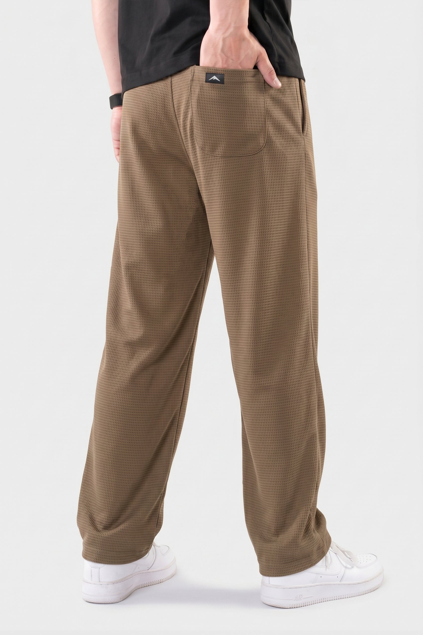 Alpine Textured Men’s Trousers Brown - Straight Fit