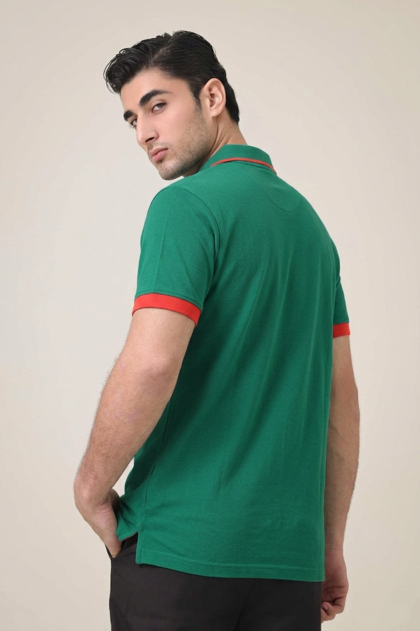 Alpine Men’s - Green Cotton Polo Shirt