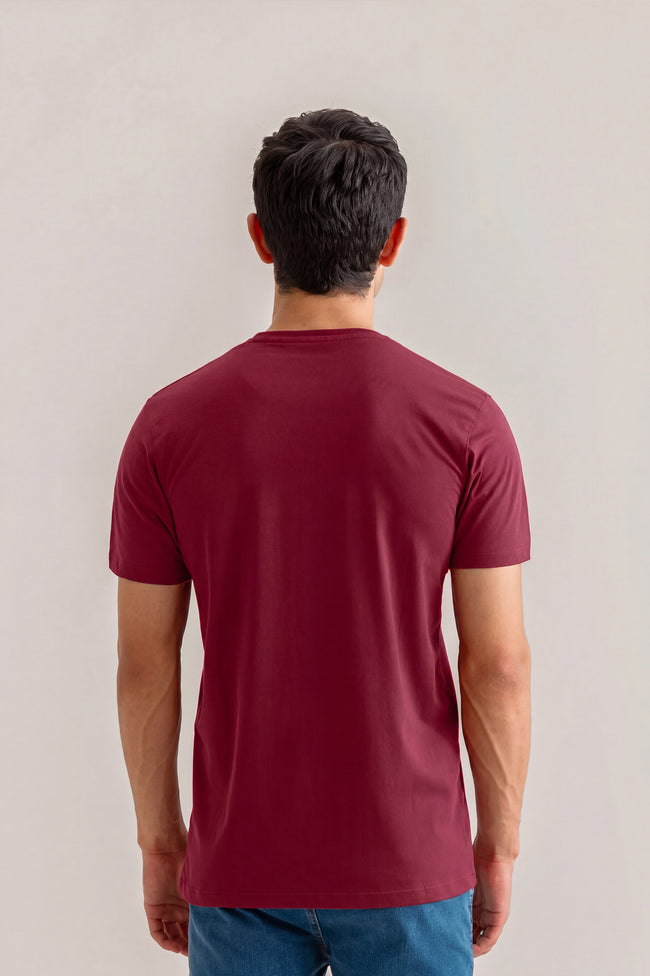 Alpine Soundwave Graphic T-Shirt Maroon – Premium Cotton Tee Main Image