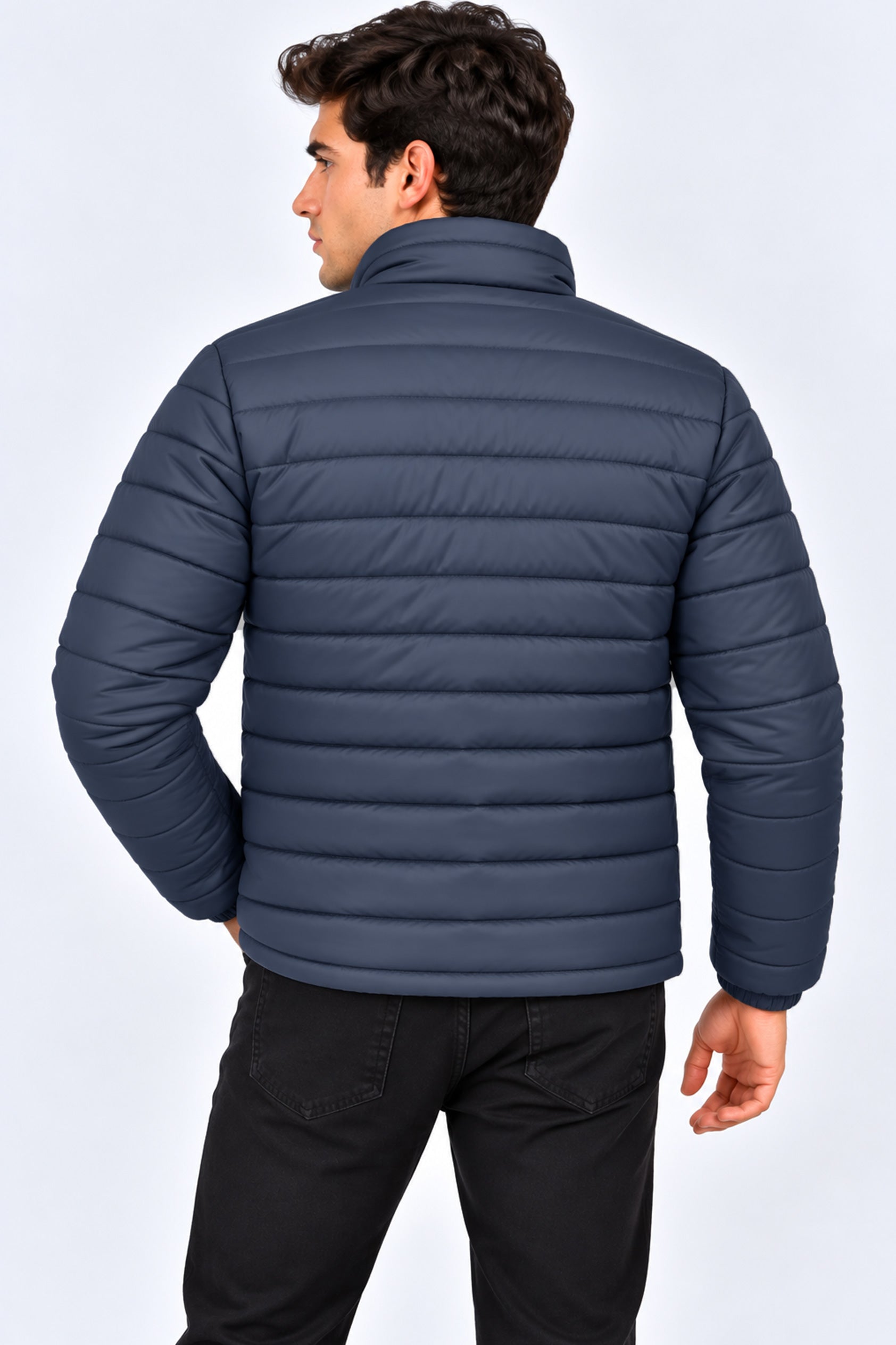 Alpine Men’s Puffer Jacket Grey Navy Blue