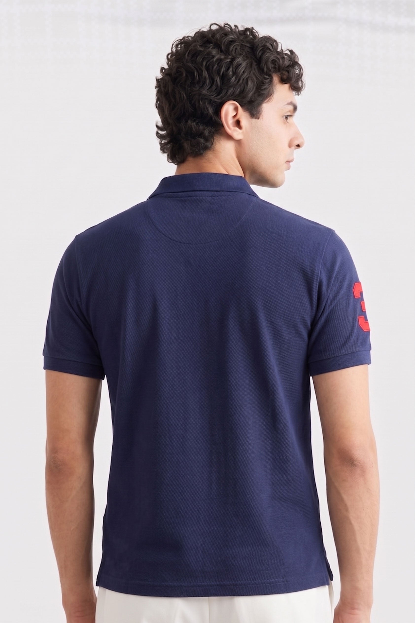 Alpine Men’s Navy Blue Cotton Polo – Royal Rider Edition