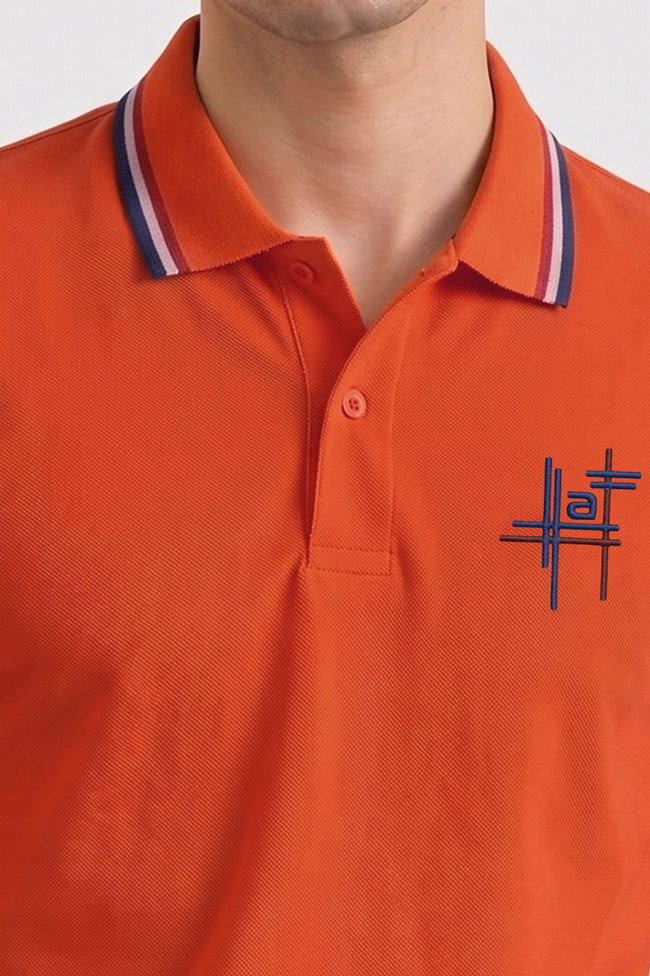 Alpine Men’s Orange Cotton Polo Shirt - Signature Fit Main Image