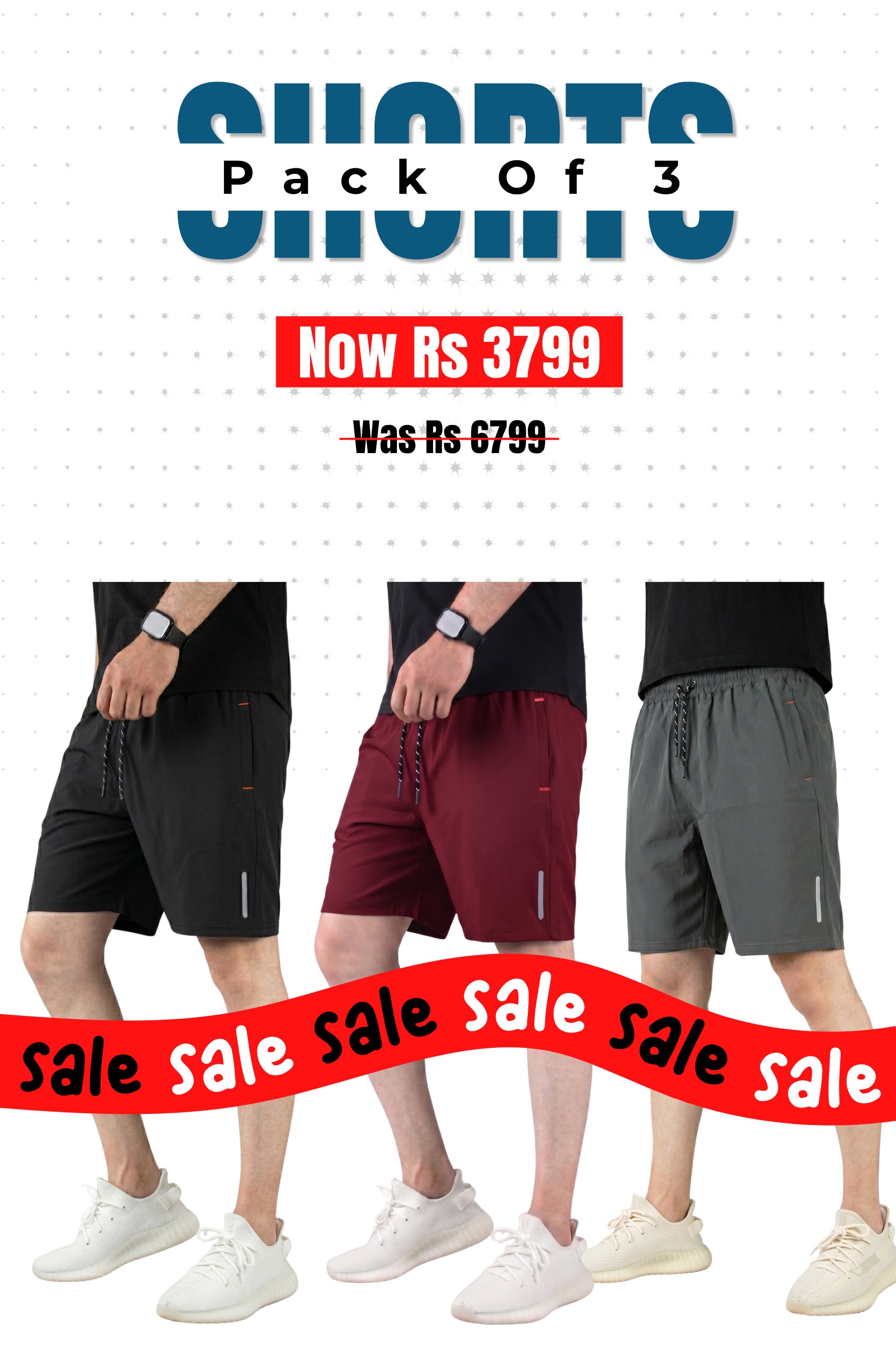 Alpine - Dry Fit Short Bundle Offer - Black, Grey & Maroon