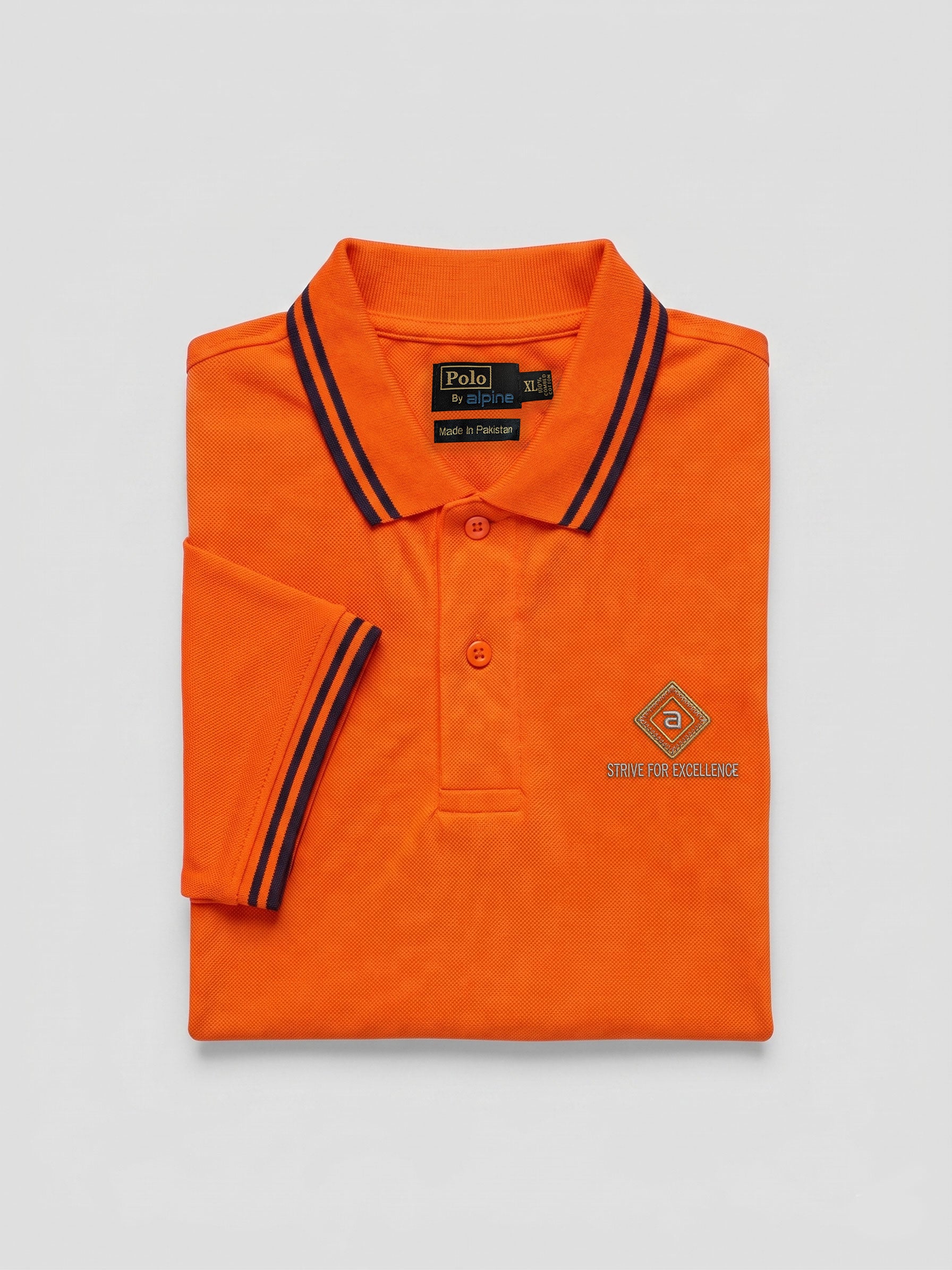 Alpine Men’s Orange Cotton Polo Shirt - Limited Edition