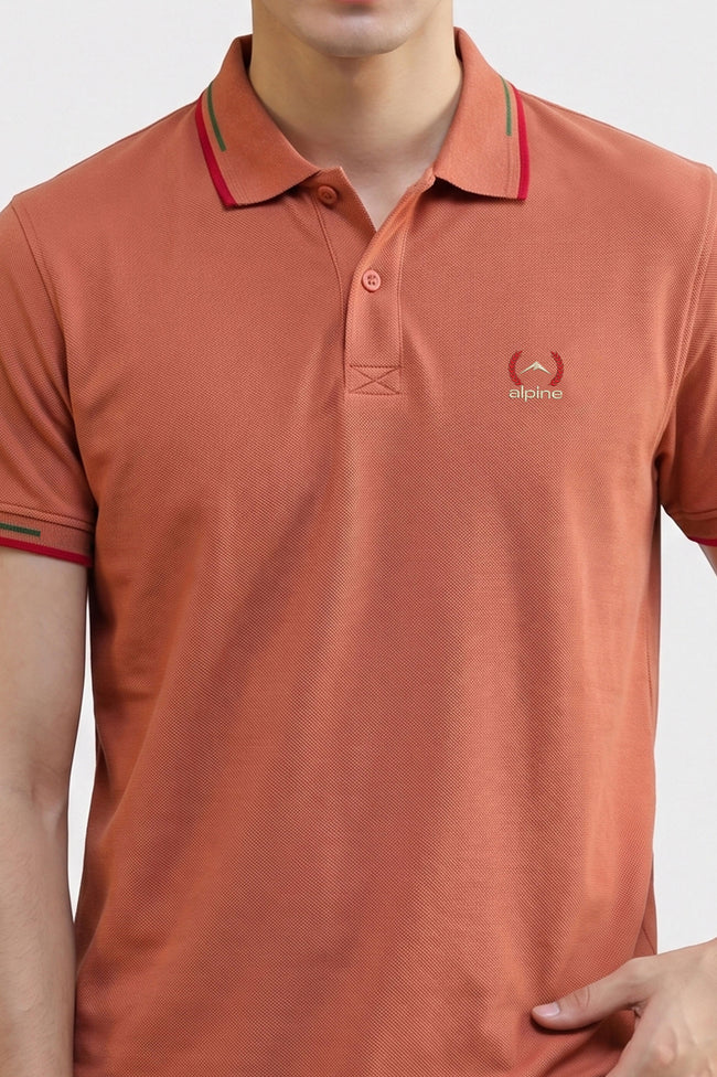 Alpine Men’s Mustard  Cotton Polo Shirt – Contrast Trim Edition Main Image