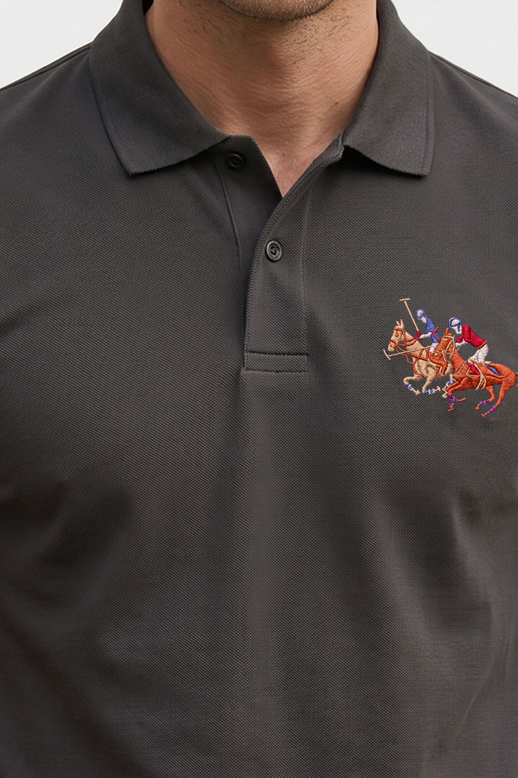 Alpine Men’s Dark Grey Cotton Polo Shirt - Pro Sport Edition