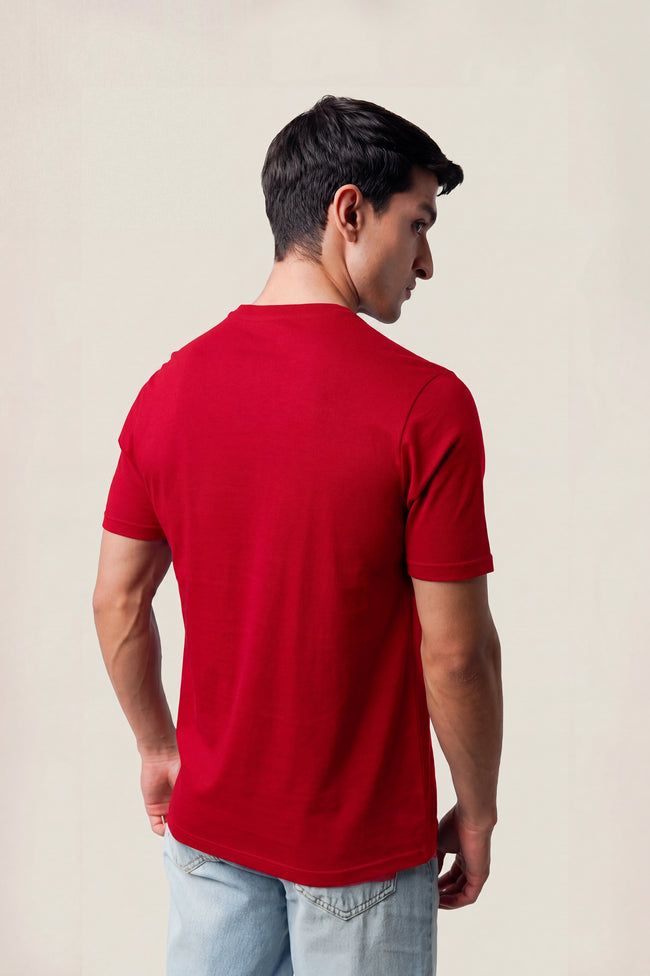 Alpine Soundwave Graphic T-Shirt Red – Premium Cotton Tee Main Image