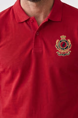 Alpine Men’s Red Cotton Polo Shirt - Crown Edition
