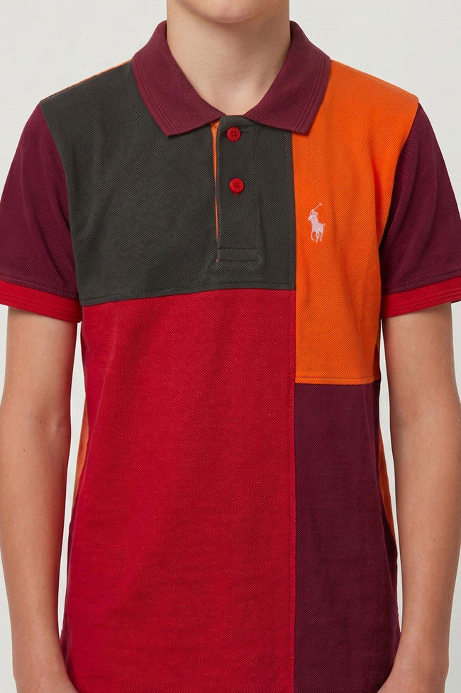 Alpine Kids Classic Polo Shirt Red – Block Edition Main Image