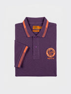 Alpine Men’s Purple Cotton Polo Shirt - Heritage Badge Edition