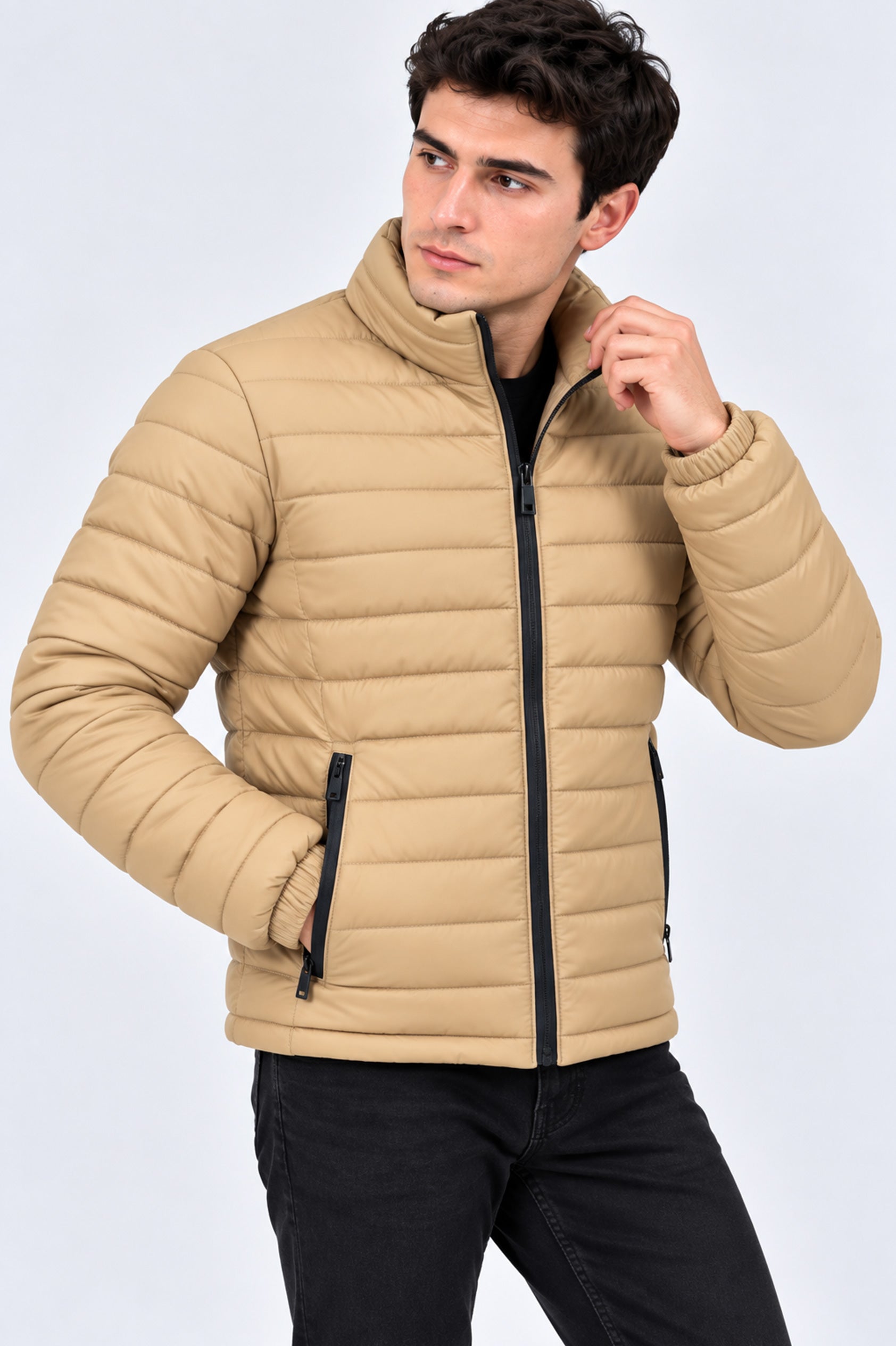 Alpine Men’s Puffer Jacket Grey Beige