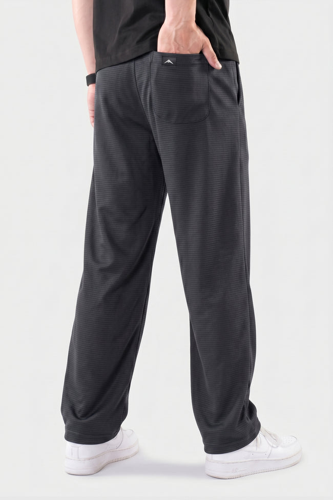 Alpine Textured Men’s Trousers Black - Straight Fit Main Image
