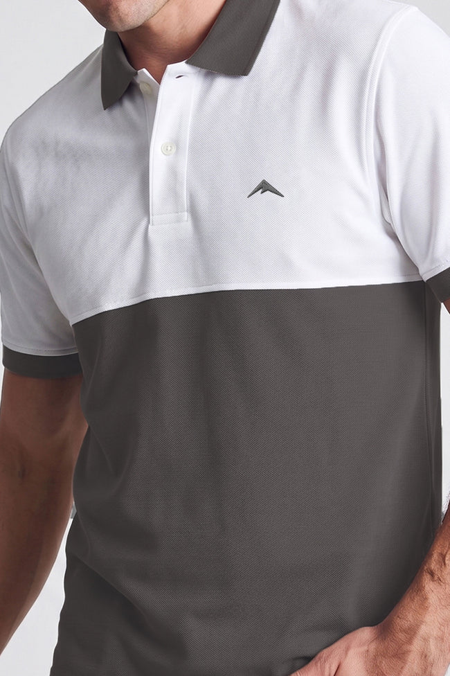 Alpine Men’s Dark Grey Cotton Polo Shirt - Dual Tone Edition Main Image