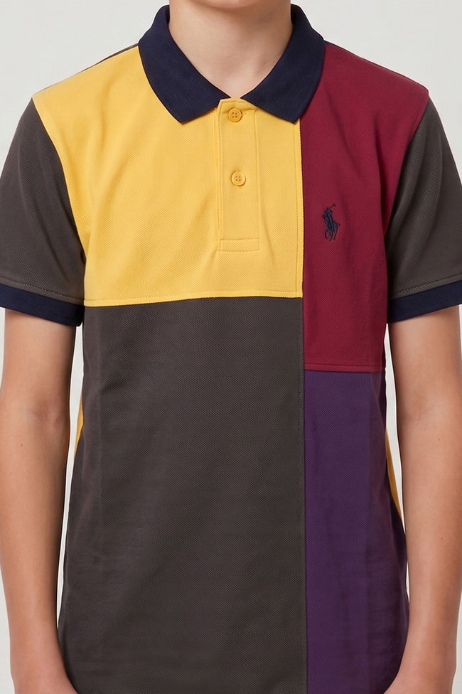 Alpine Kids Classic Polo Shirt Grey – Block Edition Main Image