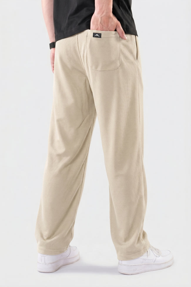 Alpine Textured Men’s Trousers Off White - Straight Fit Main Image