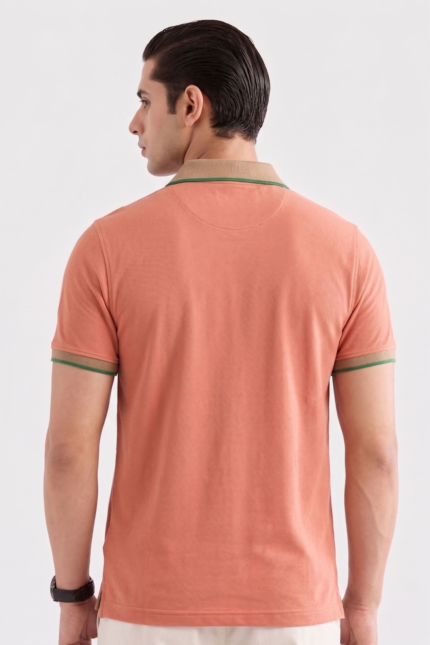 Alpine Men’s Mustard Cotton Polo Shirt – Contrast Collar Edition