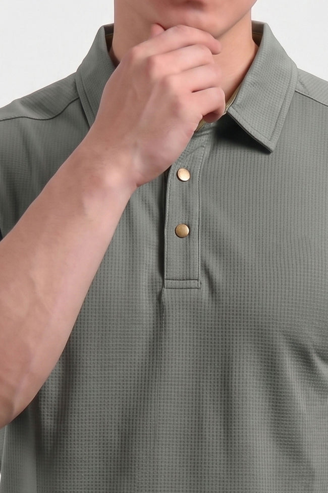 Alpine Luxury Dry-Fit Polo Grey – Premium Activewear Fit Main Image