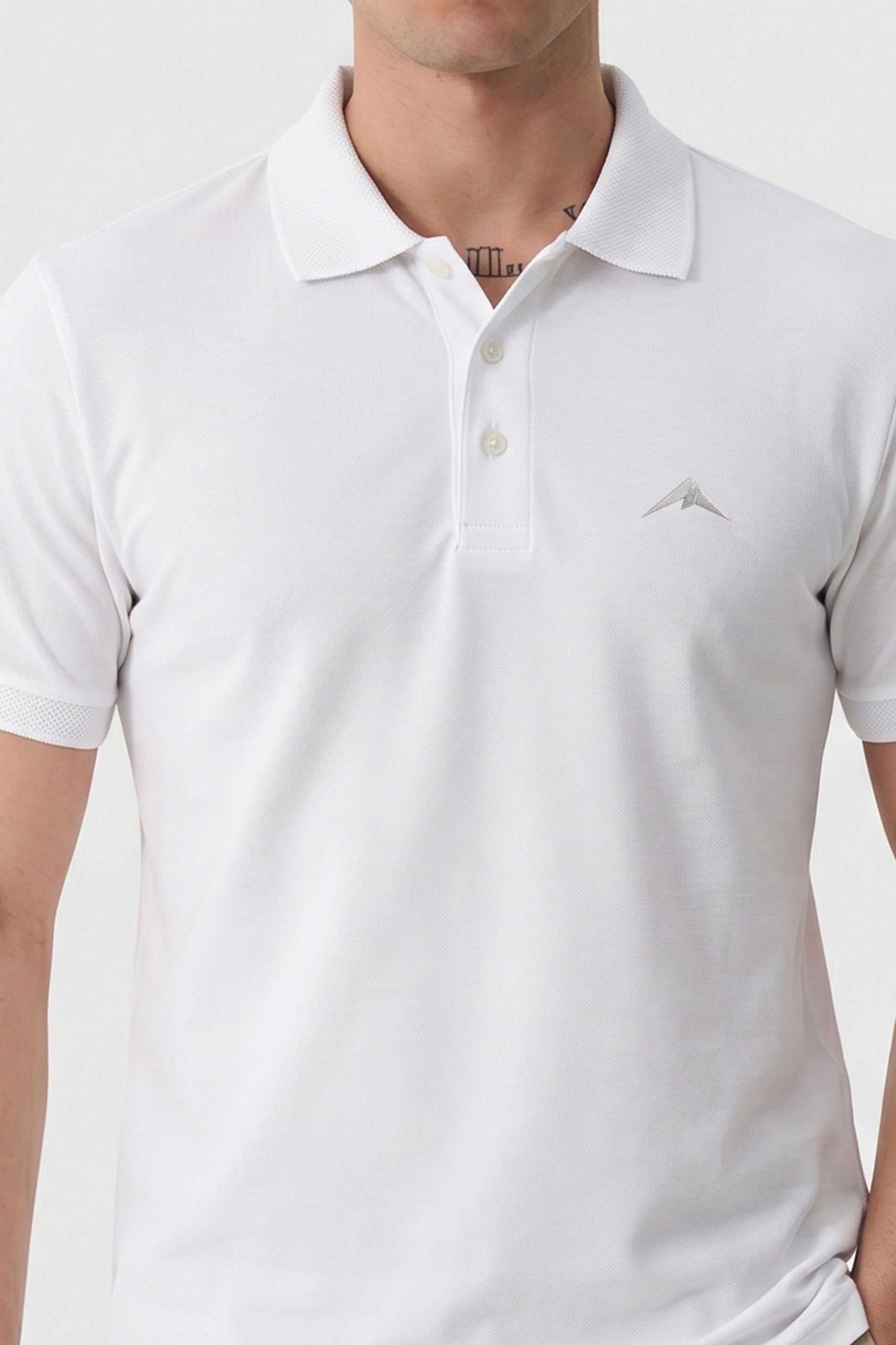 Alpine Men’s White Polo – Elite Minimal Series