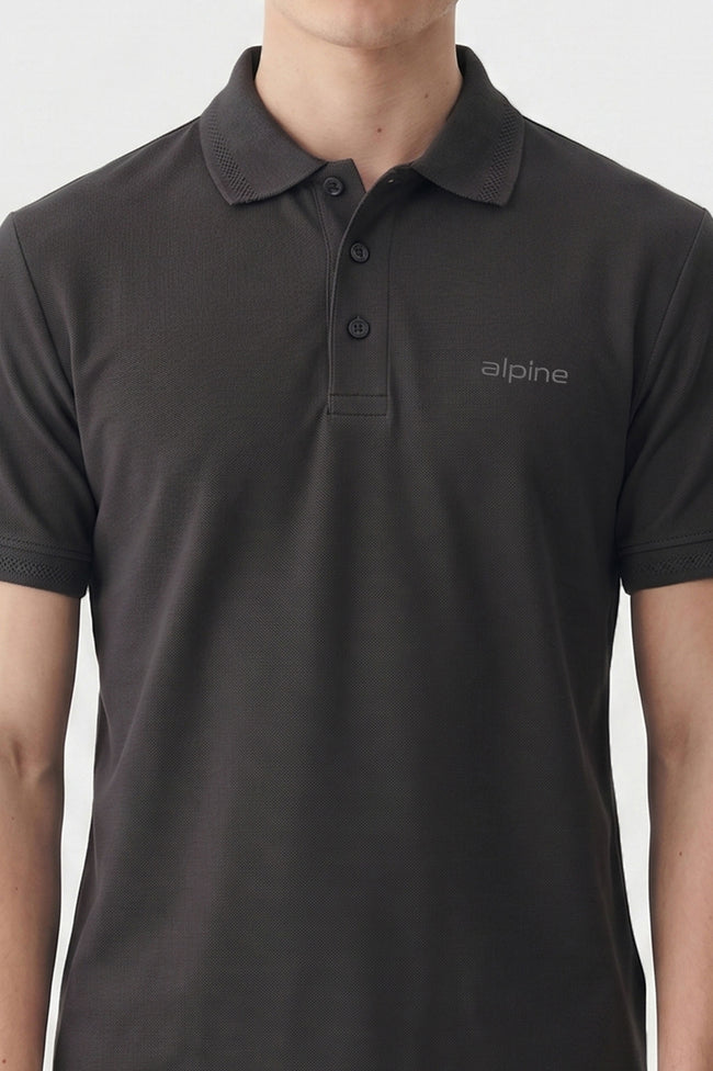 Alpine Men’s Dark Grey Essential Polo Shirt Main Image