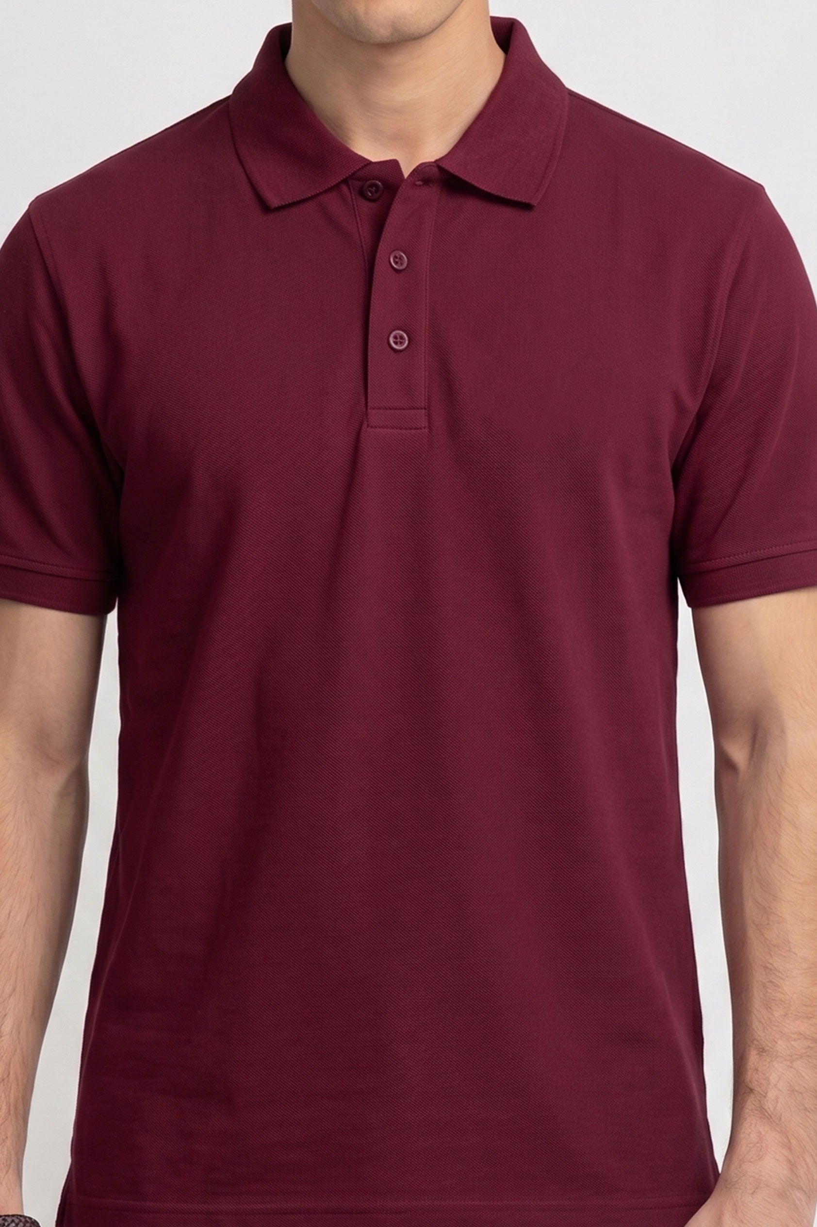Alpine Men’s Maroon Plain Cotton PQ Polo Shirt