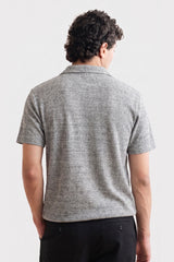 Hyder Gray Lines V Neck Knitted Polos