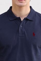 Alpine Men’s Navy Blue Cotton Polo Shirt – Heritage Polo Club