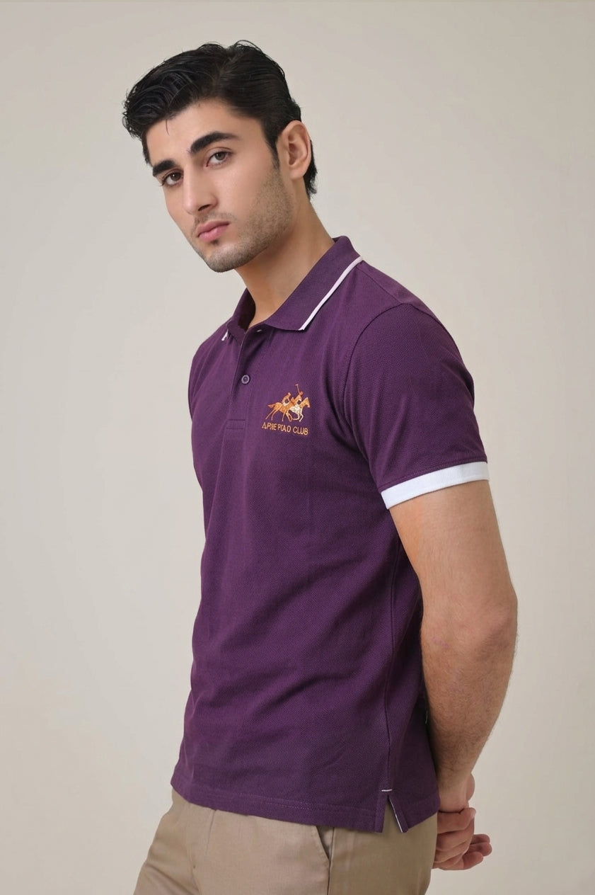Alpine Men’s - Purple Cotton Polo Shirt
