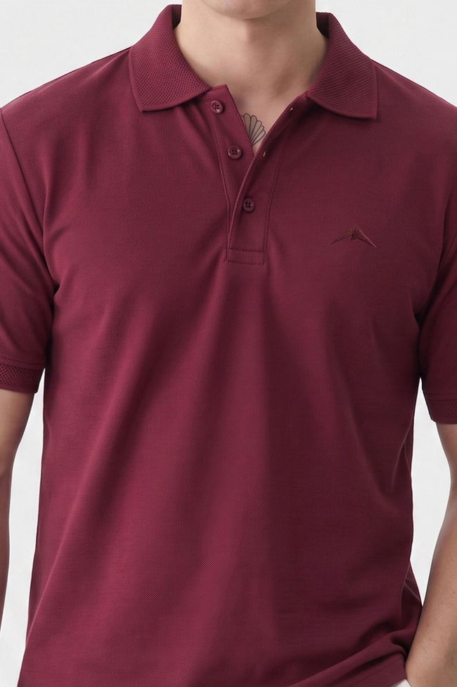 Alpine Men’s Maroon Polo – Elite Minimal Series Main Image