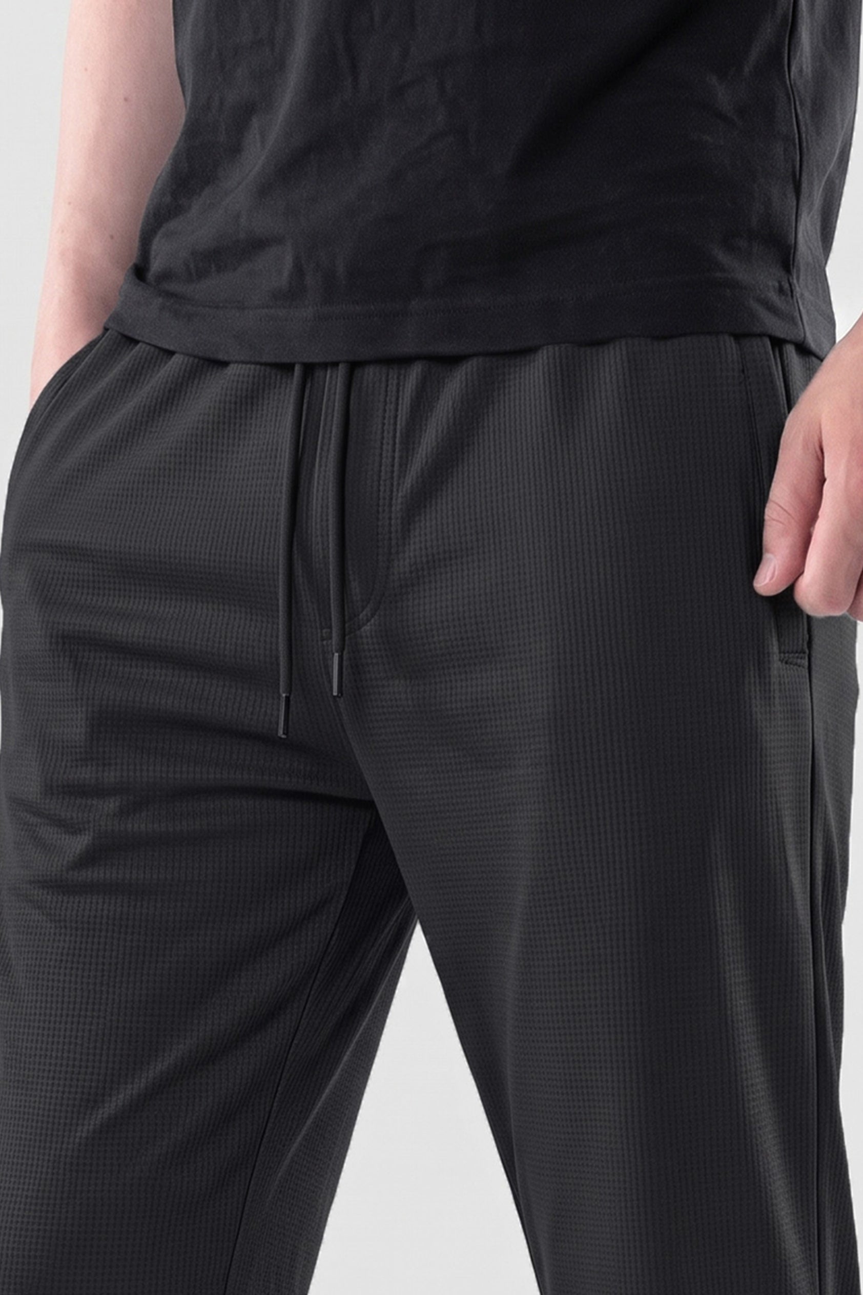 Alpine Men’s Black Imported Square Mesh  Lycra Trouser