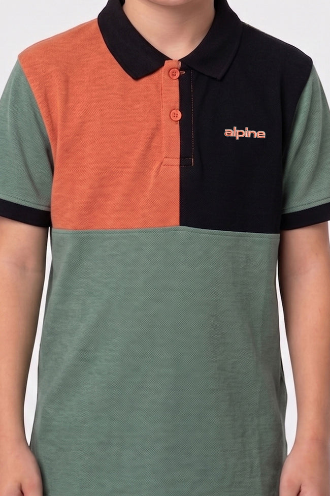 Alpine Kids Classic Polo Shirt Light Green – Block Edition Main Image