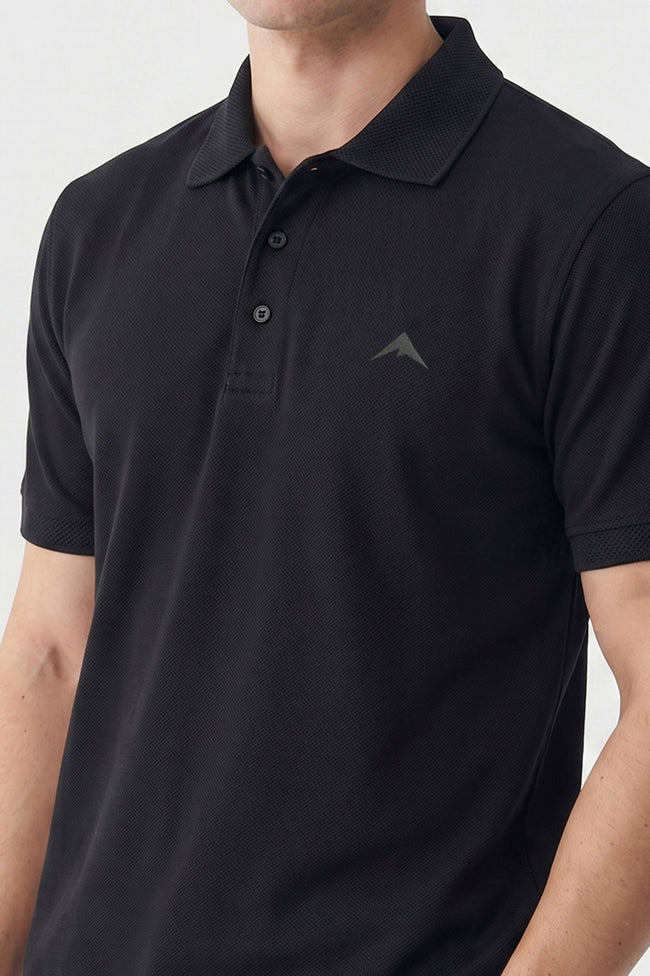 Alpine Men’s Black Polo – Elite Minimal Series Main Image